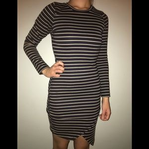Navy blue and black stripped dress